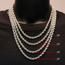 Load image into Gallery viewer, 6mm Steel Rope Chain Necklace