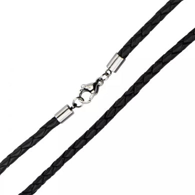3.5mm Black Woven Leather Necklace