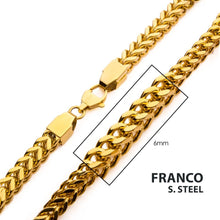 Load image into Gallery viewer, 6mm 18Kt Gold IP Franco Chain Necklace