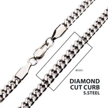 Load image into Gallery viewer, 4mm Steel Diamond Cut Curb Chain Necklace