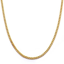 Load image into Gallery viewer, 4mm 18Kt Gold IP Classic Curb Chain Necklace
