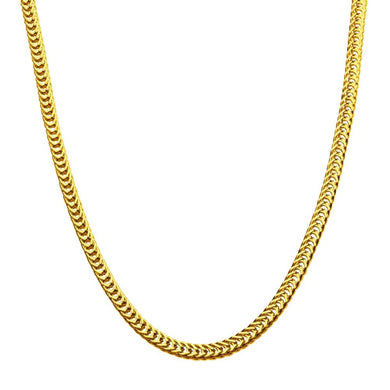 4mm 18Kt Gold IP Foxtail Chain Necklace