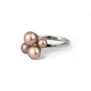 Estate Pearl Cluster and Sterling Silver Ring