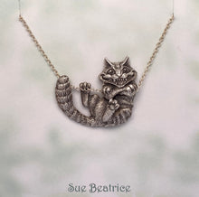 Load image into Gallery viewer, Playful Cheshire Cat Sterling Necklace