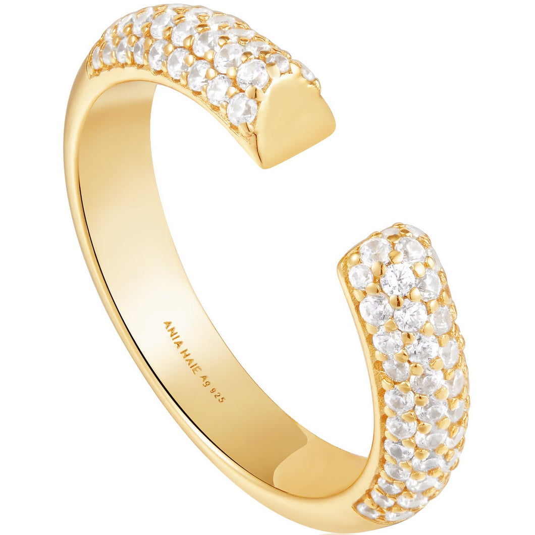 Gold Pavé Adjustable Dome Ring