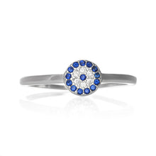 Load image into Gallery viewer, Sterling Silver Evil Eye CZ Ring