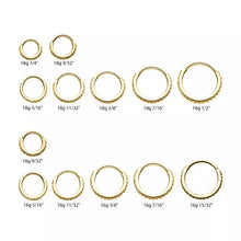 Load image into Gallery viewer, Gold PVD Over Surgical Steel with Prong Set Clear CZ Eternity Gem Side Facing Hinged Segment Clicker