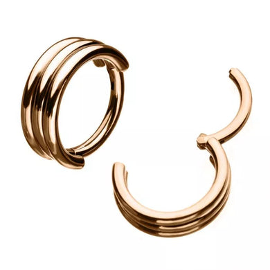 Rose Gold PVD Triple Stack Hinged Segment Ring