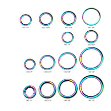 Load image into Gallery viewer, Rainbow Titanium PVD Hinged Segment Rings