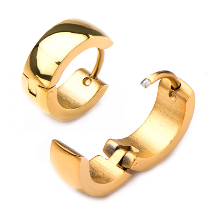 9mm/5mm Gold IP Huggies Earrings
