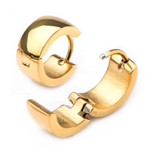 Load image into Gallery viewer, 9mm Inox Jewelry Gold IP Huggies Earrings