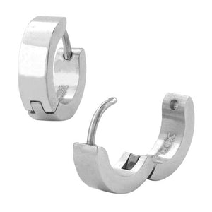 Steel Plain Huggies Earrings