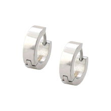 Load image into Gallery viewer, Steel Plain Huggies Earrings