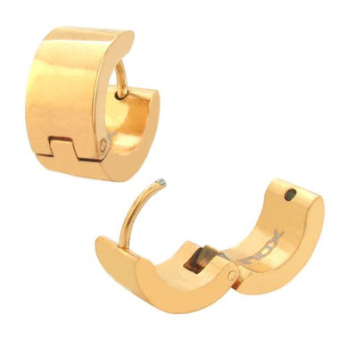 7mm Wide Plain Huggie Earrings