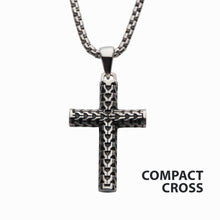 Load image into Gallery viewer, Steel Scale Cross Drop Pendant with Bold Box Chain