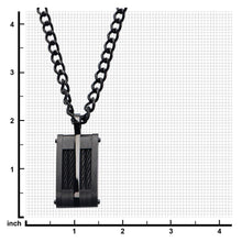 Load image into Gallery viewer, Black IP &amp; Cable Inlayed Dog Tag Pendant with Chain