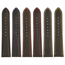 Load image into Gallery viewer, ST27 - Padded Carbon Fiber Leather Strap with Matte Black Buckle