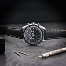 Load image into Gallery viewer, ST27 - Padded Carbon Fiber Leather Strap with Matte Black Buckle