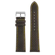 Load image into Gallery viewer, ST27 - Padded Carbon Fiber Leather Strap with Matte Black Buckle