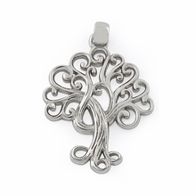 Load image into Gallery viewer, Sterling Silver Textured Tree of Life Pendant