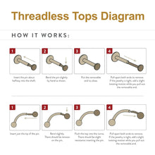 Load image into Gallery viewer, Titanium Threadless 6 Beads Pyramid Shape Top