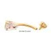 24Kt Gold PVD Titanium Internally Threaded Double Gem with Prong Set Teardrop Fixed Bottom Navel