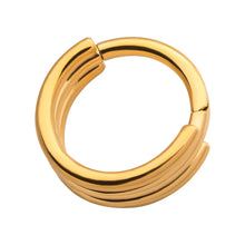 Load image into Gallery viewer, 24KT Gold PVD Triple Stack Hinged Segment Rings