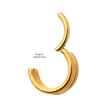 Load image into Gallery viewer, 24KT Gold PVD Triple Stack Hinged Segment Rings