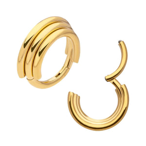 24KT Gold PVD Triple Stack Hinged Segment Rings