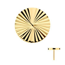 Load image into Gallery viewer, 24Kt Gold PVD Titanium Threadless Corrugated Round Top