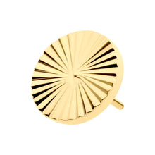 Load image into Gallery viewer, 24Kt Gold PVD Titanium Threadless Corrugated Round Top
