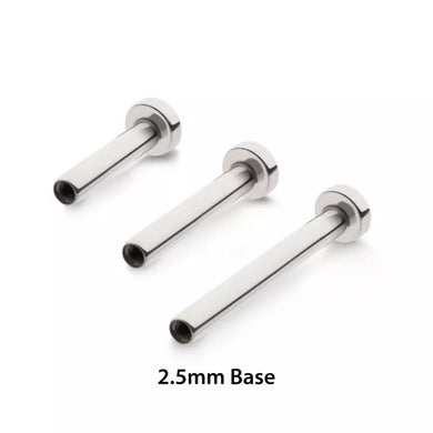 Titanium Internally Threaded Micro Labret Pin with 2.5mm Base