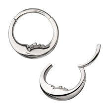 Load image into Gallery viewer, Titanium Crescent Moon Face Front Facing Hinged Segment Clicker