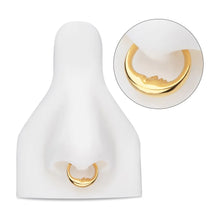 Load image into Gallery viewer, 24Kt Gold PVD Titanium Crescent Moon Face Front Facing Hinged Segment Clicker