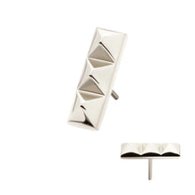 Load image into Gallery viewer, Titanium Threadless 3 Pyramid Stud Top