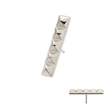 Load image into Gallery viewer, Titanium Threadless 5 Pyramid Stud Top