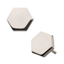 Load image into Gallery viewer, Titanium Threadless with Hexagon Top