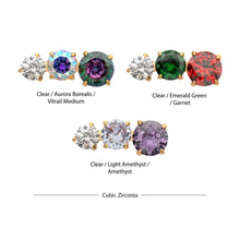 Load image into Gallery viewer, 24Kt Gold PVD Titanium Threadless "Radiant Arc" Prong Set Gem Top