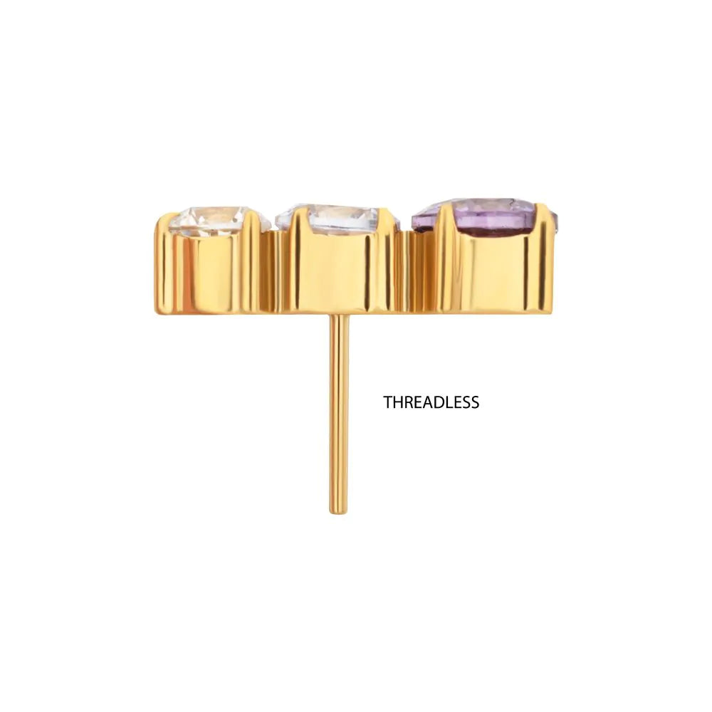 24Kt Gold PVD Titanium Threadless 