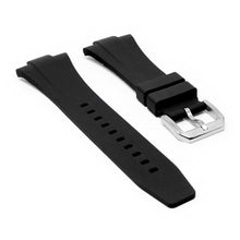 Load image into Gallery viewer, Rubber Textured Groove Watch Band Strap - Silver Buckle