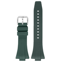 Load image into Gallery viewer, Rubber Flat Watch Band Strap - Silver Buckle - 40mm