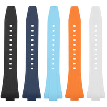 Load image into Gallery viewer, Rubber Flat Watch Band Strap - Silver Buckle - 35mm