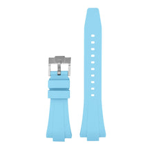 Load image into Gallery viewer, Rubber Flat Watch Band Strap - Silver Buckle - 35mm