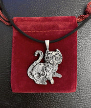 Load image into Gallery viewer, Watch Parts Kitty Tail-up Pendant by Sue Beatrice: Sterling Silver
