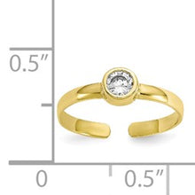 Load image into Gallery viewer, 10k CZ Toe Ring