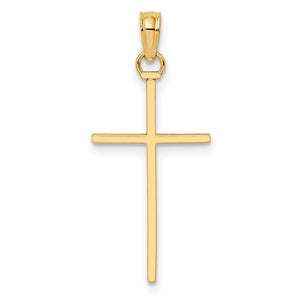 10ky Polished Cross Pendant