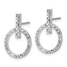 Load image into Gallery viewer, 10K White Gold Polished D/C Post Dangle Earrings