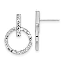 Load image into Gallery viewer, 10K White Gold Polished D/C Post Dangle Earrings