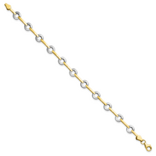 Load image into Gallery viewer, 10K Gold with Rhodium Fancy Bracelet Chain