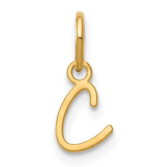 10K Yellow Gold Upper Case Letter C Initial Charm